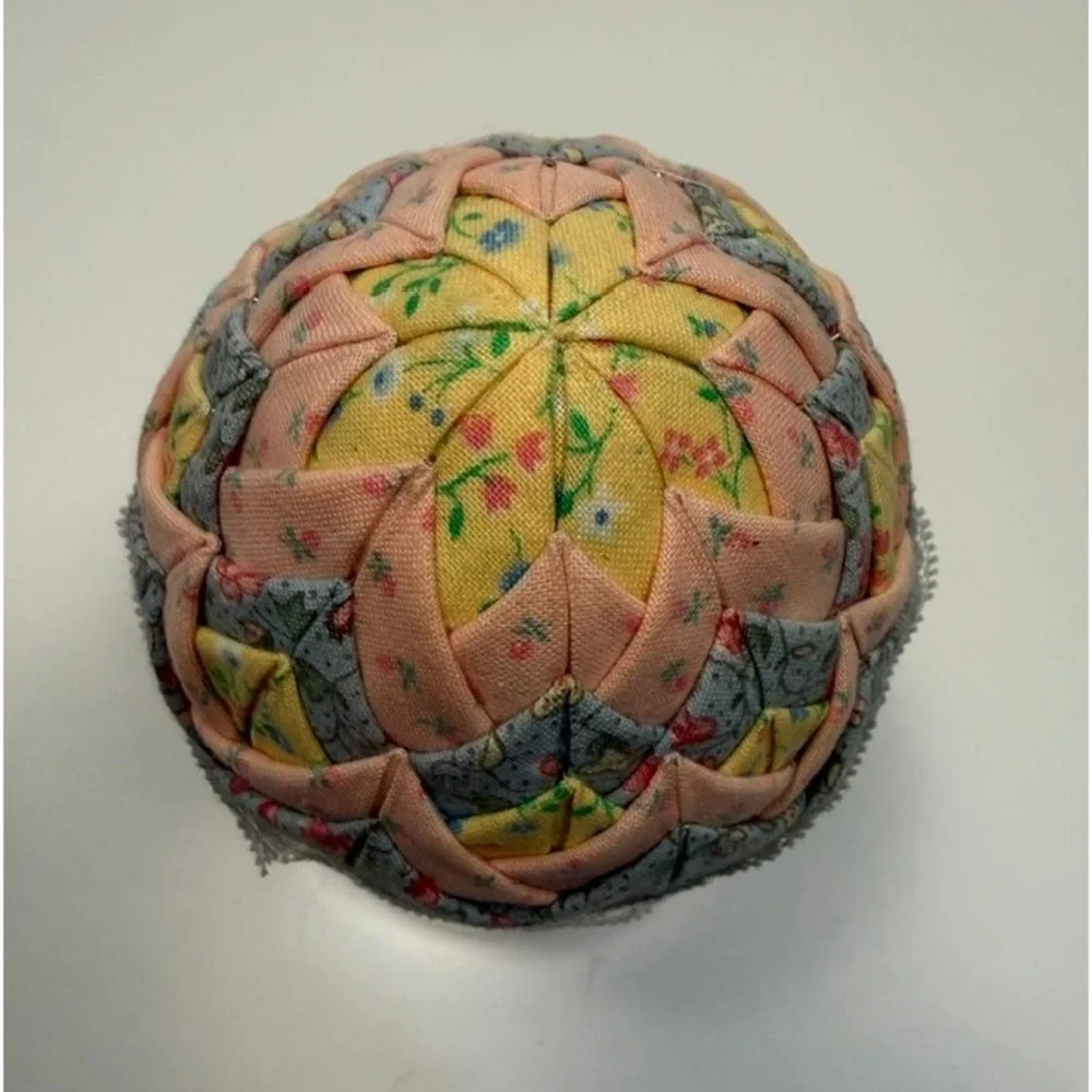 Handmade Quilted Fabric Decorative Eggs & Balls – Patchwork - Lot of 7